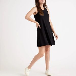 NWT Quince Tencel Mini Swing Dress Black XL